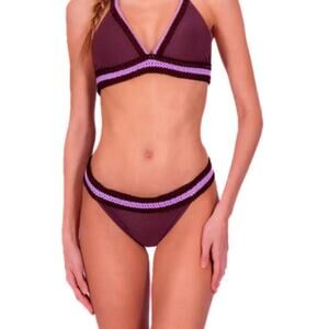 Despi Women's Marsala Crocheted Reversible Bikini Bottom Size S